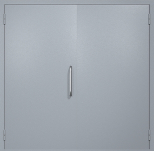 Двупольная техническая дверь RAL 7040 (ручка-скоба)
