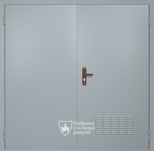 Двупольная техническая дверь RAL 7040 (вентиляция)