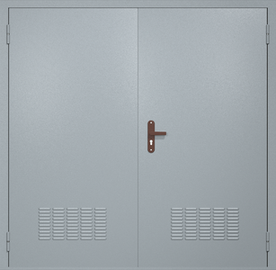 Двупольная техническая дверь RAL 7040 (вентиляция 2 шт)