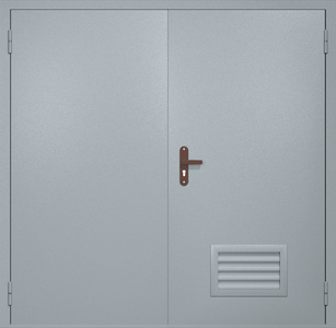 Двупольная техническая дверь RAL 7040 (вентиляция-жалюзи)