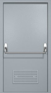 Однопольная техническая дверь RAL 7040 Антипаника (вентиляция)