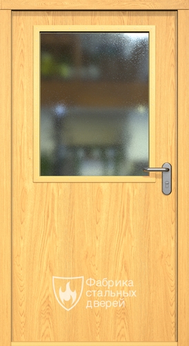 Однопольная противопожарная дверь ei60 МДФ с широким стеклопакетом