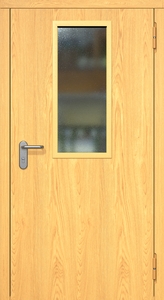 Однопольная противопожарная дверь ei60 МДФ с узким стеклопакетом