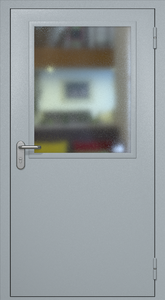 Однопольная противопожарная дверь ei60 с широким стеклопакетом