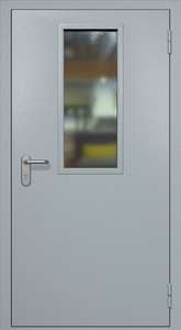 Однопольная противопожарная дверь ei60 с узким стеклопакетом
