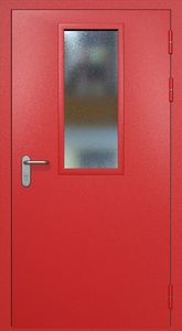 Однопольная противопожарная дверь eis60 RAL 3000 с узким стеклопакетом