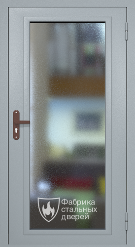 Однопольная техническая дверь RAL 7040 с максимальным остеклением