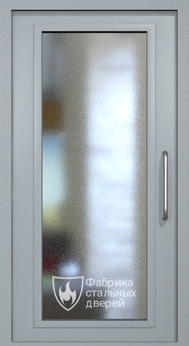 Однопольная техническая дверь RAL 7040 с максимальным остеклением (ручка-скоба)