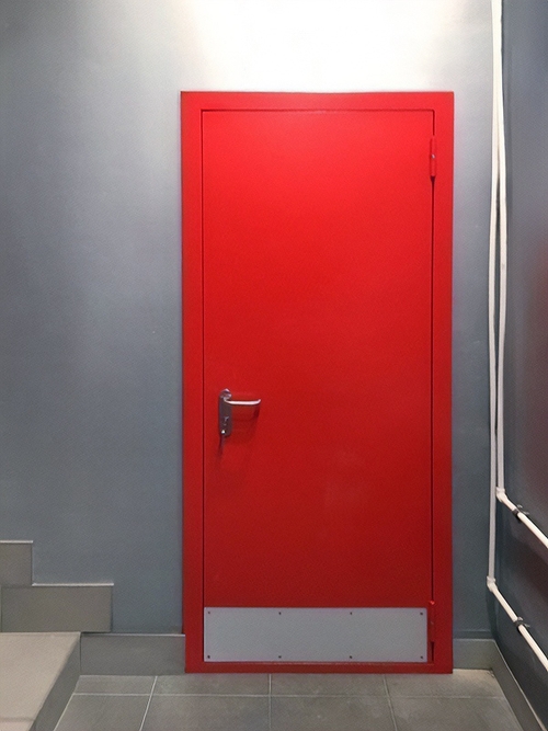 Красная дверь ei-60 с отбойником Красная дверь ei-60 с отбойником