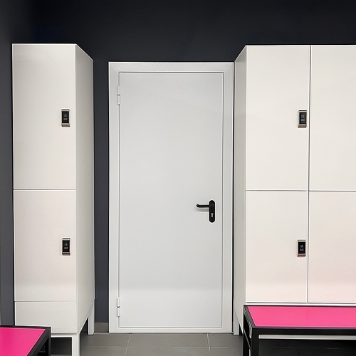 Одностворчатая светло-серая дверь Одностворчатая светло-серая дверь