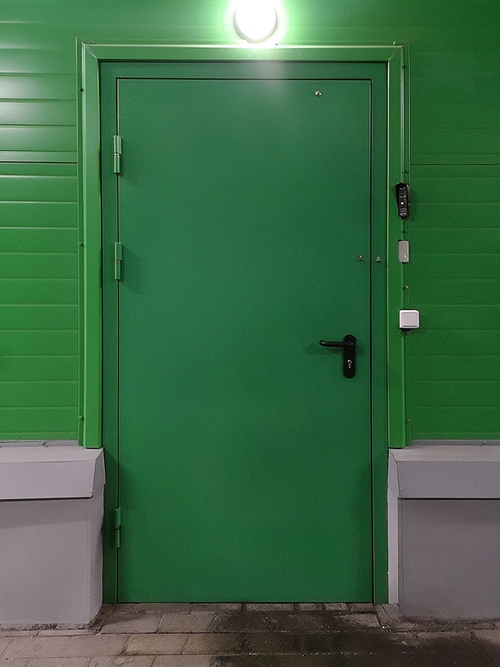 Зеленая однопольная дверь Зеленая однопольная дверь