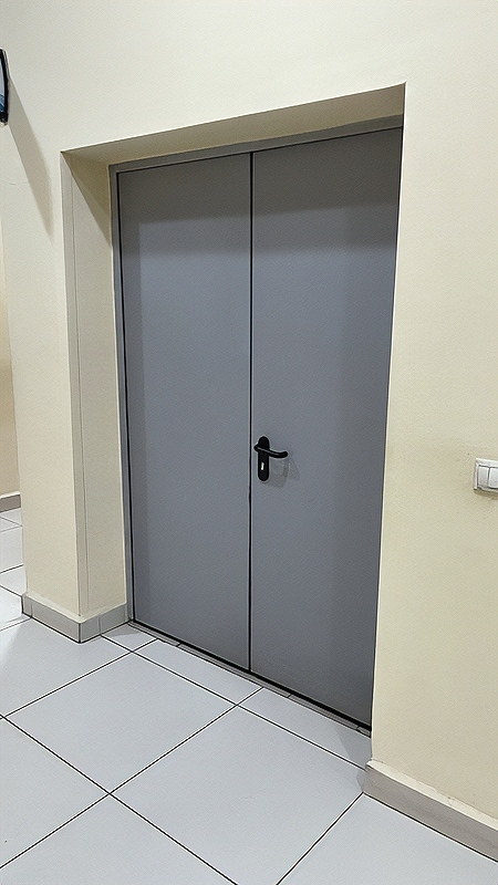 Двупольная серая дверь Двупольная серая дверь