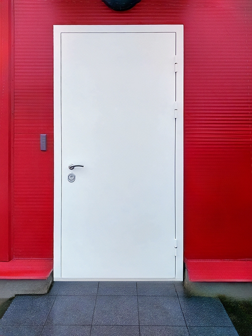 Стальная техническая дверь, вид снаружи Стальная техническая дверь, вид снаружи