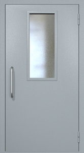 Однопольная техническая дверь RAL 7040 с узким стеклопакетом (ручка-скоба) Однопольная техническая дверь RAL 7040 с узким стеклопакетом (ручка-скоба)