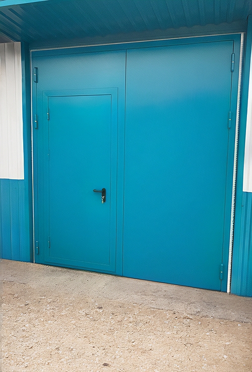 Противопожарные ворота с калиткой Противопожарные ворота с калиткой